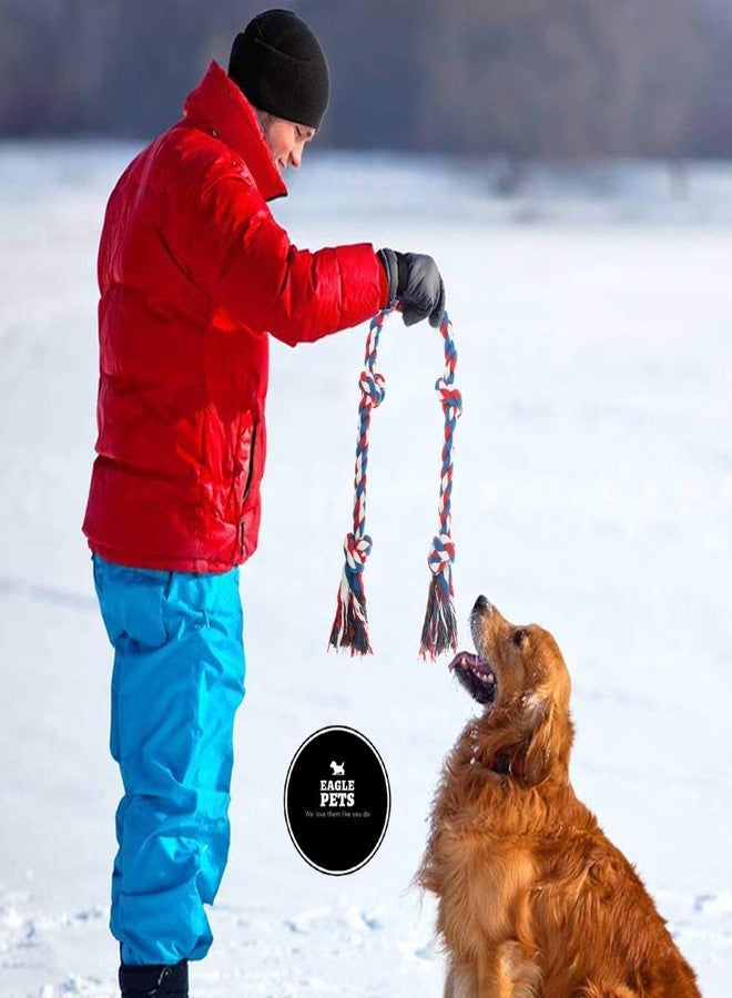 Eagle Pets Dog Rope Toys for Medium to Large Dogs (24-Inch + 49-Inch) - 2 Pack Interactive Aggressive Chew Toys Set - Durable Teething Toys for Tug of War, 100% Cotton (Color May Vary) - Image 5